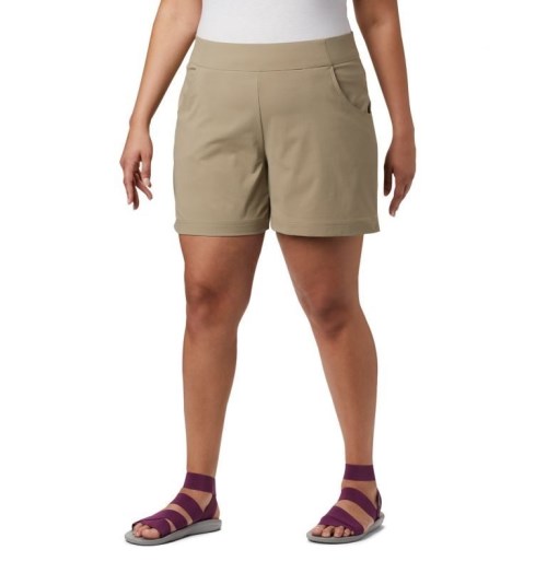 Women's Columbia Anytime Casual Shorts Khaki | Plus Size CA-D1LA3